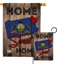 State Pennsylvania Home Sweet Garden Flag Americana States Yard House Banner