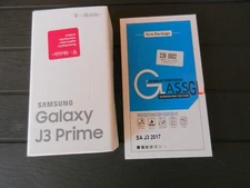 Samsung Galaxy J3 Prime Smartphone with Glass Screen Protector. T-Mobile-GSM-NEW