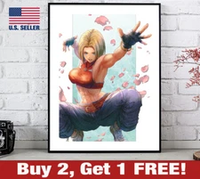 SNK King of Fighters Blue Mary Poster 18" x 24" Print Game Room Wall Art