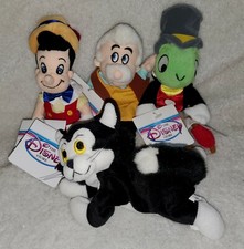 Disney   PINOCCHIO    JIMINY CRICKET   GEPPETTO    FIGARO   Plush Bean Bag RARE TAG