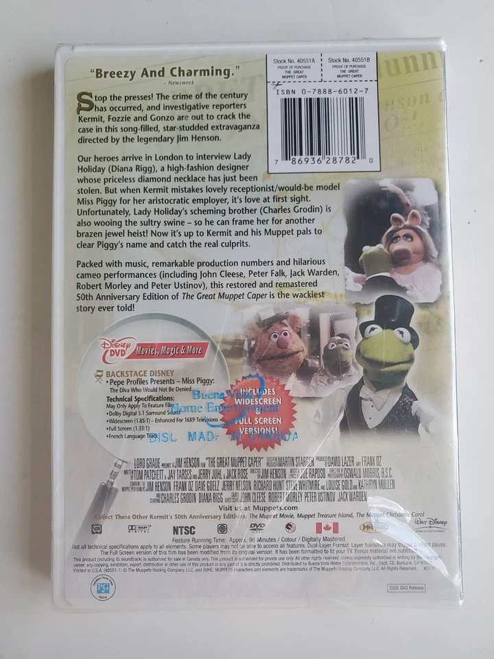 The Great Muppet Caper DVD Brand New (Rip in Plastic) Walt Disney - Image 2 of 3