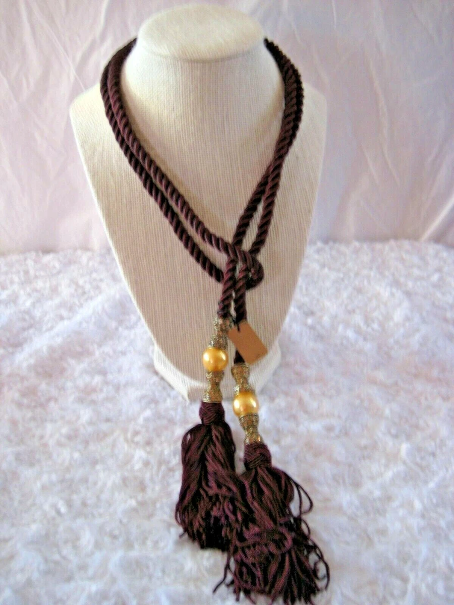 Burgundy tassel shop necklace