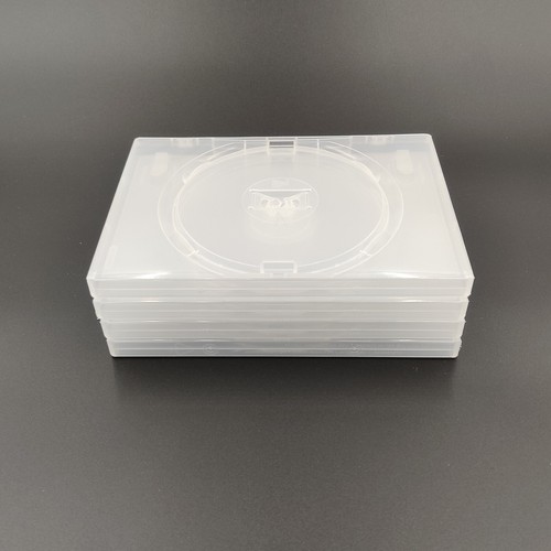 5 CLEAR AMARAY DOUBLE 2 WAY DVD CD BLU RAY STORAGE CASES WITH OUTER SLEEVE - Picture 2 of 4