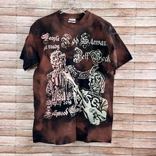 2019 Rod Stewart Jeff Beck Hollywood Bowl T-Shirt Thrashed Tie Dye texture print