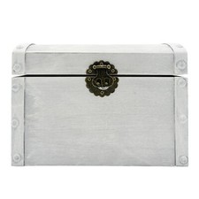 Holz Truhe grau weiß  ca.21cm vintage Box Aufbewahrung Schatztruhe rustikal