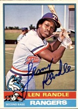 Lenny Randle Texas Rangers 1976 O-Pee-Chee #31 Autographed Signed Baseball Card