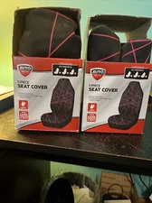 AUTO DRIVE 1-Piece Bucket Seat Cover for Car/Truck/Suv, PINK LASER! Set of 2 NIB