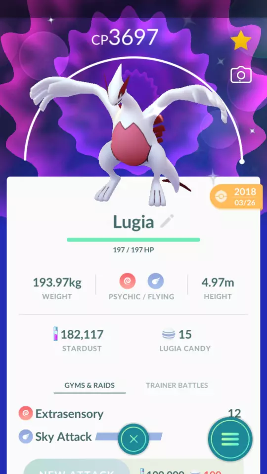 Pokemon Trade GO - Shiny Lugia Level 40 for PVP Master League