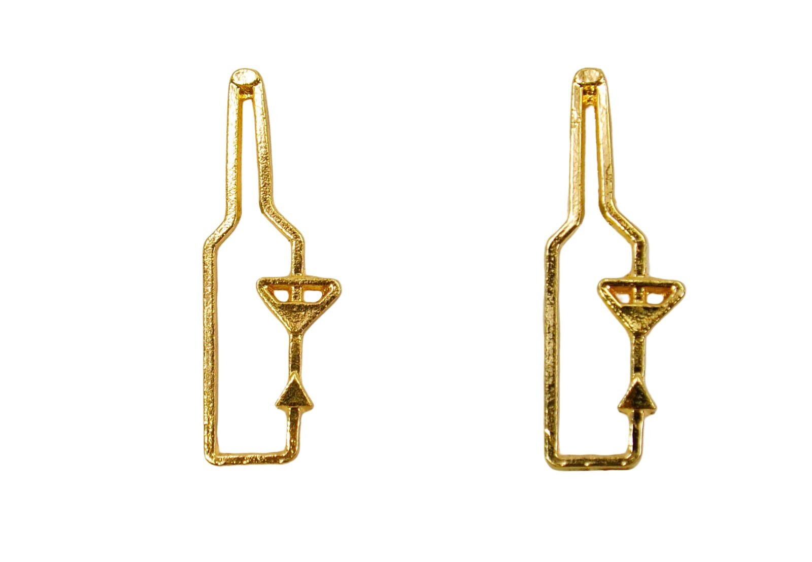 Gold-plated wine bottle and glass fashion earrings - new design-image