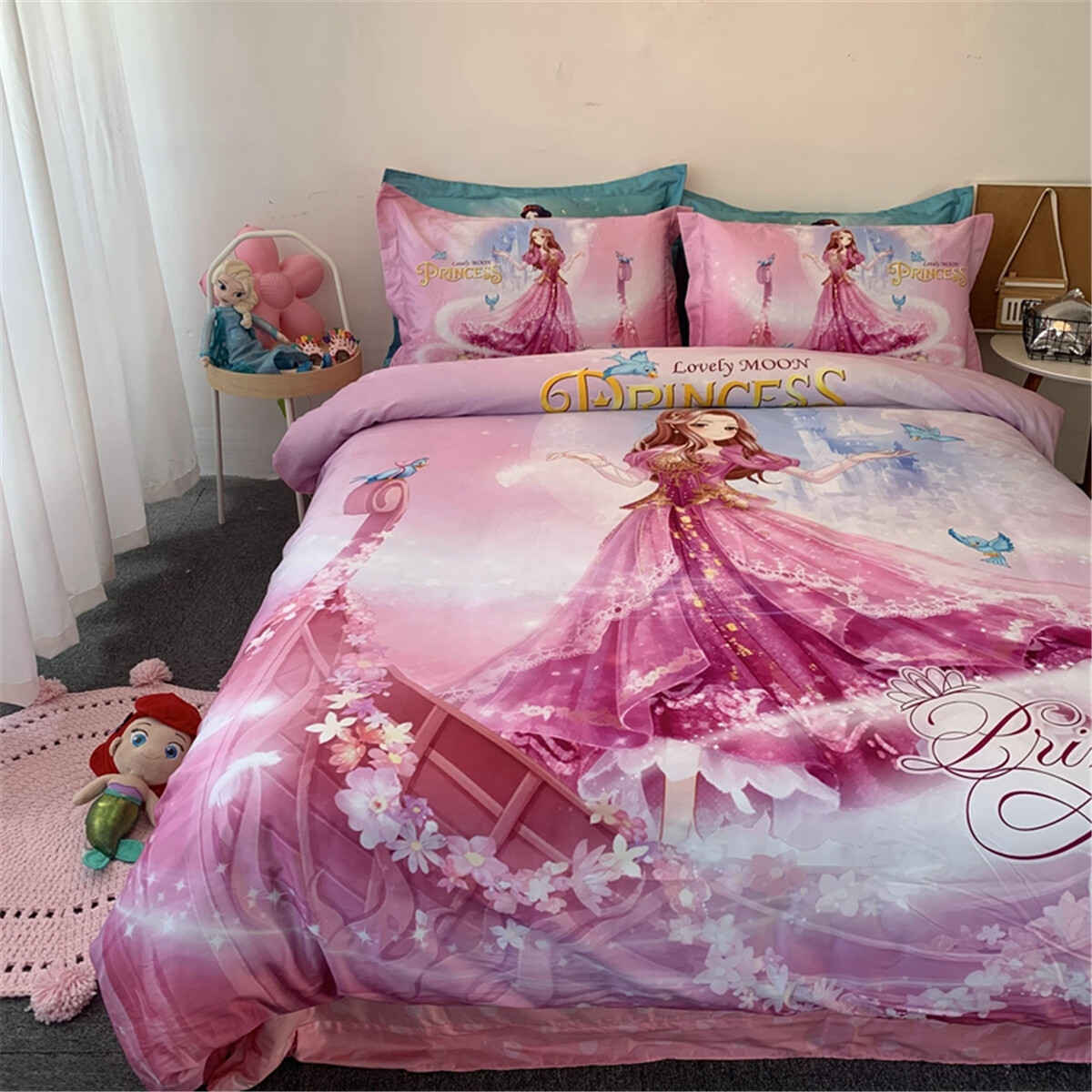 Princess Star Single/Queen/King Bed Doona Quilt Duvet Cover Set 100
