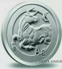 1 OZ .999 PURE SILVER SHIELD 2020 AG BULL ROUND COIN BU BULLION NEW CAPSULE
