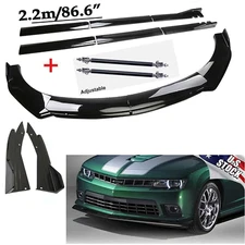 Front Bumper Lip Spoiler Splitter Body Kit+Side Skirt For Chevy Camaro LT SS