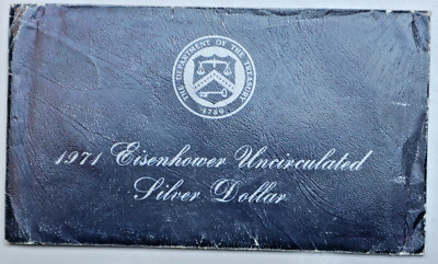 USA: 1971 EISENHOWER UNCIRCULATED SILVER DOLLAR:  Dollar+TOKEN, SILBER, unc, C23