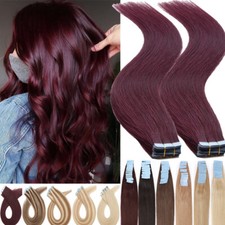 60 Stück Tape in Hair Extension 100% Remy Echthaar Haarverlängerung Tresse Braun