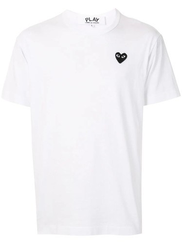 PLAY Comme Des Garcons T-Shirt Mens Small Pink Embroidered Heart