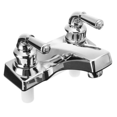 4in Chrome Basin Sink Faucet Plastic Mixer Tap Bathroom Sink Faucet Dual Handles