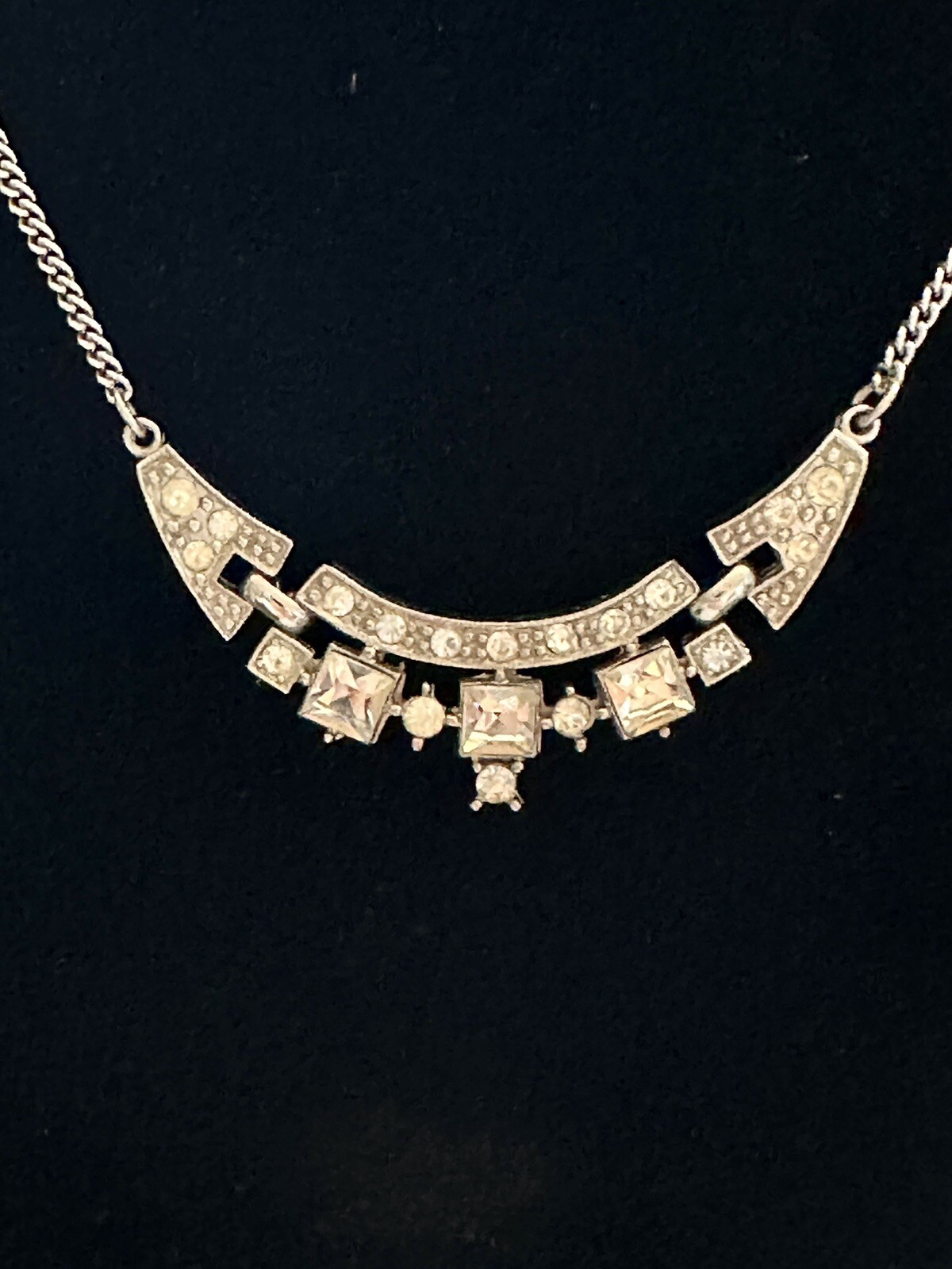 Vintage Crystal Rhinestone Collar Statement Neckl… - image 1