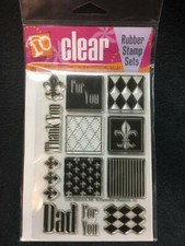 SCRAPBOOK Impression Obsession CLEAR Rubber Stamp Set - DAD Theme