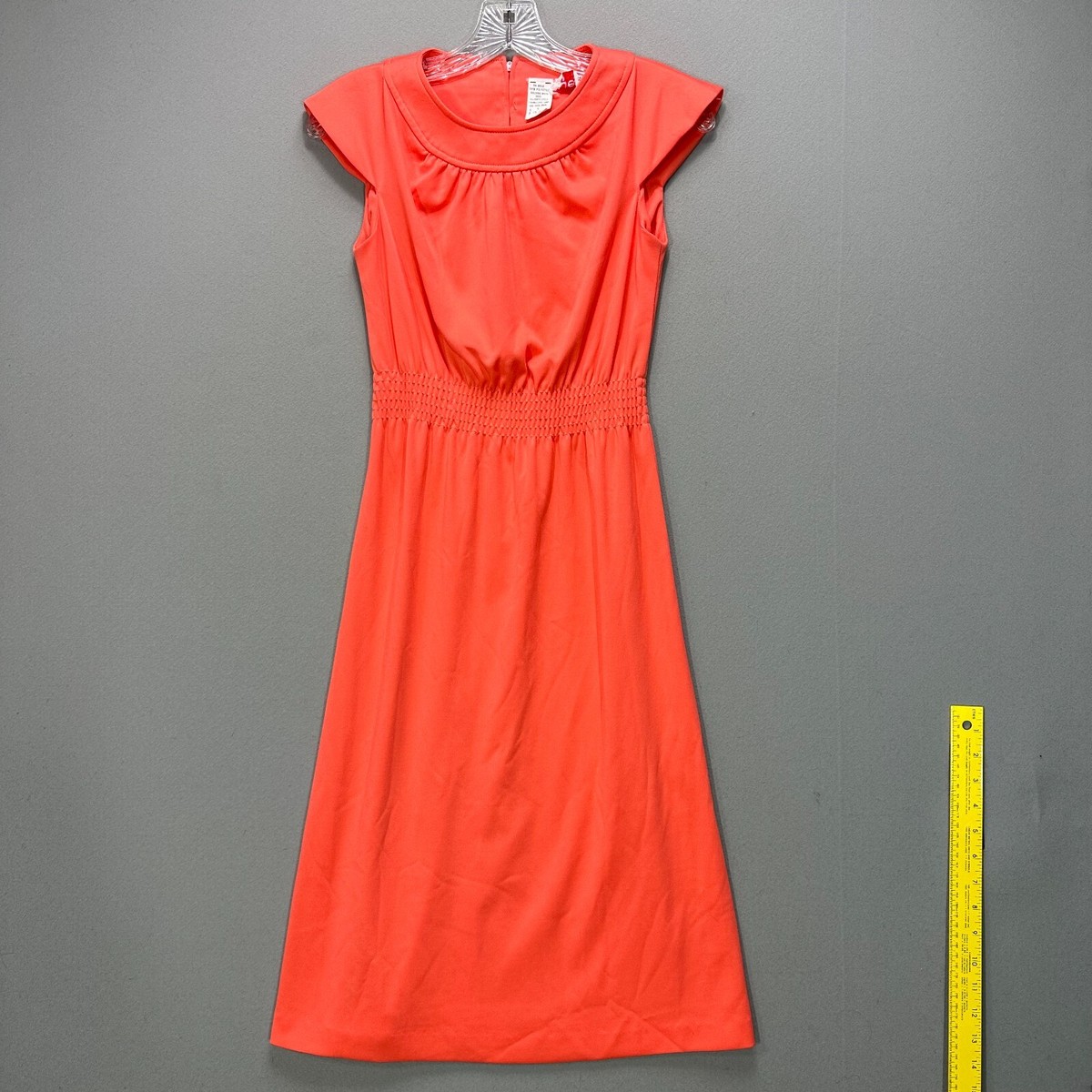 orange mod dress 60s Orange Mod Mini Dress Retro Floral Turtleneck GoGo Dress Trendy Hip Buys