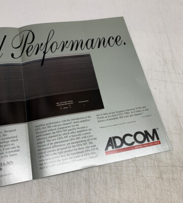 ADCOM LIMITED EDITION GFA-585 ORIG AMPLIFIER COLOR BROCHURE ADVERTISEMENT M296