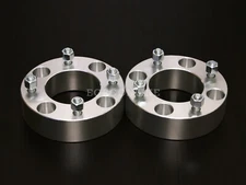 (2) 1" Thick 4x110 4/110 ATV Wheel Spacers, 10x1.25 Studs, Cone Seat Nuts Silver