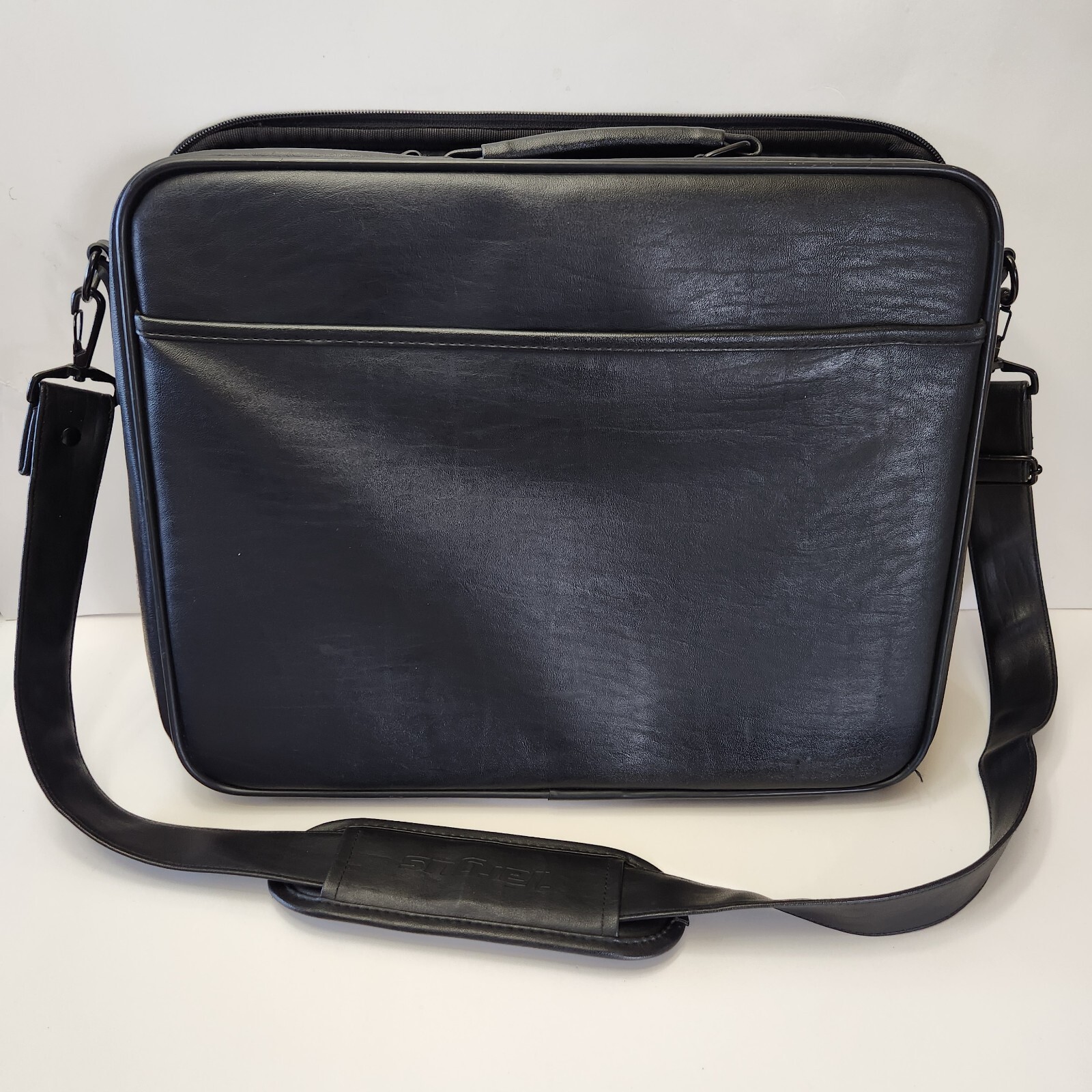 Targus Black Leather Messenger Bag Briefcase Laptop Case Shoulder Bag