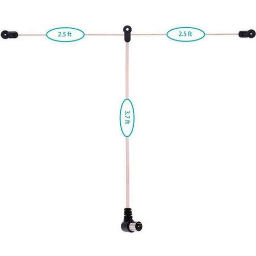 Antena aérea FM 75 ohmios tipo F enchufe macho para señal doméstica radio estéreo E4I3 - Imagen 5 de 12