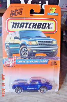 Matchbox 3 1963 Corvette Stingray Grand Sport Blue 1998 BP 1/64 hw132