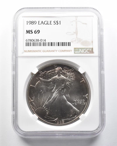 MS69 1989 American Silver Eagle NGC - Unique Toning *4322