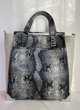 Simply Vera Wang Faux Snakeskin Handbag Tote Purse Shoulder Convertible Large