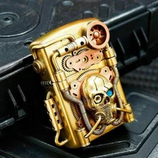 ZORRO 2nd -gen Brass Kerosene Lighter Rare Punk Style Unique Vintage Collectible