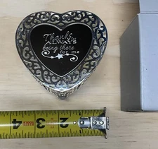 Things Remembered Filigree Heart Shaped Jewelry Box Silver Plated Decorative Box