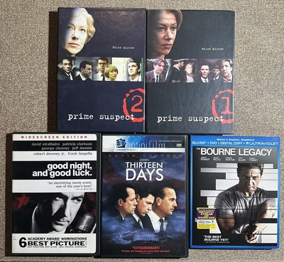 Nice DVD Blu Ray Lot (5) Prime Suspect 1, 2 Goodnight Luck 13 Days Bourne Legacy