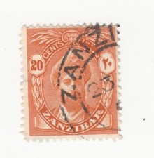 ZANZIBAR 1936. SULTAN KHALIFA BIN HARUB. 20c. Orange. SC# 204. Occasion