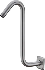 12 inch square shower arm with flange,stainless steel construction,brushed nicke