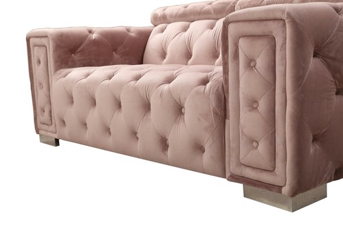 Couch Set Garnitur Polster Design Chesterfield Sofagarnitur 3+3 9914 Samt Set - Bild 6 von 12