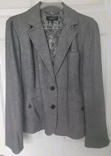 NWOT Talbots Sz 16 Wool Blend, Gray  Black Tweed Blazer, Fully Lined