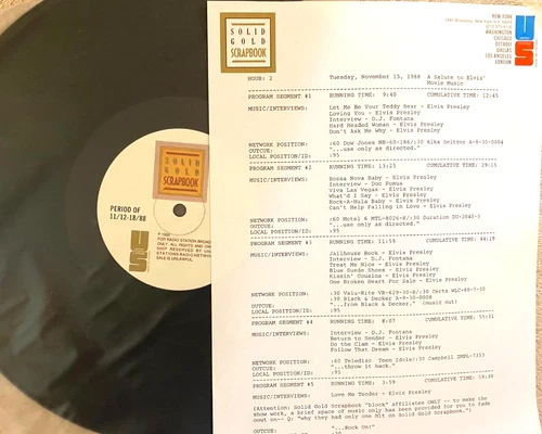 11/15/88  SOLID GOLD SCRAPBOOK SALUTES ELVIS PRESLEY MOVIE MUSIC/RARE INTERVIEWS