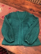 GORGEOUS VINTAGE HIGH-END MOD 1960  s GREEN MOHAIR SWEATER - ONE OWNER - OOAK 
