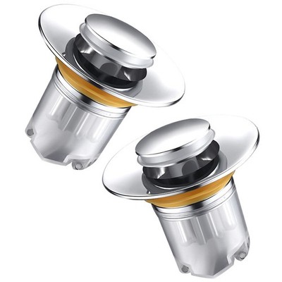 2Pcs Durable ABS Washbasin Stopper Press-Type Drain Plug for Kitchen Sink