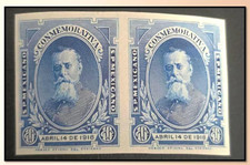 SM4) 1916Imperforate pair of 10 centavos, VenustianoCarranza. Mint.Scott: 574A