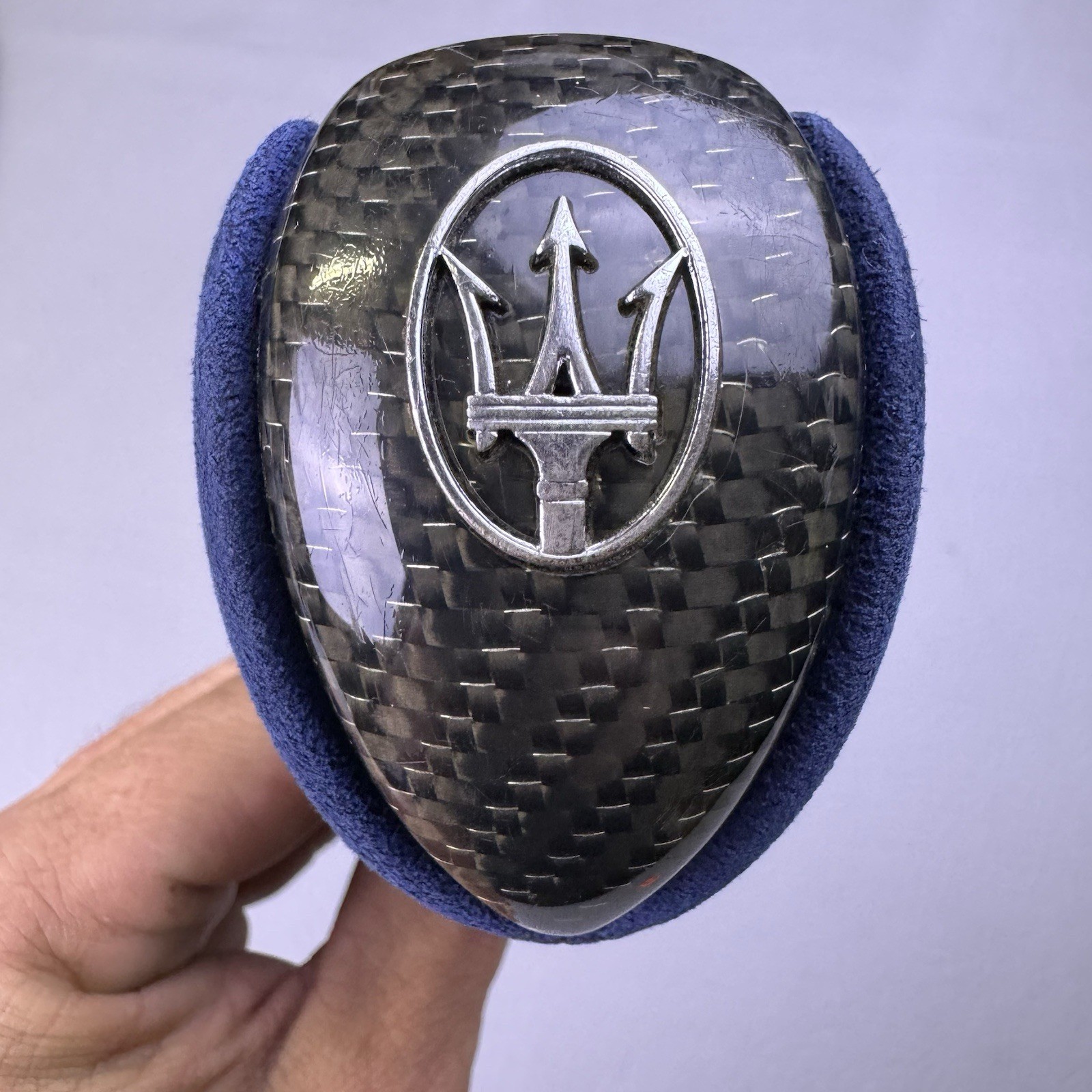 2008 MASERATI QUATTROPORTE M139 CARBON BLUE ALCANTARA LEATHER SHIFT KNOB OEM