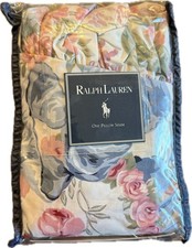 Ralph Lauren Allison Multi Euro Ruffled Pillow Case Sham Floral Ribbons Roses
