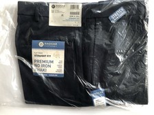 Haggar Dress Pants Mens 38x29 Navy Blue Premium Comfort Flat Front Classic Fit