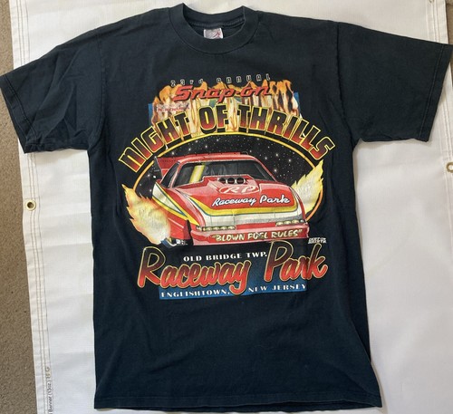 Vintage 1998 Snap-On Night Of Thrills Raceway Park T Shirt Englishtown