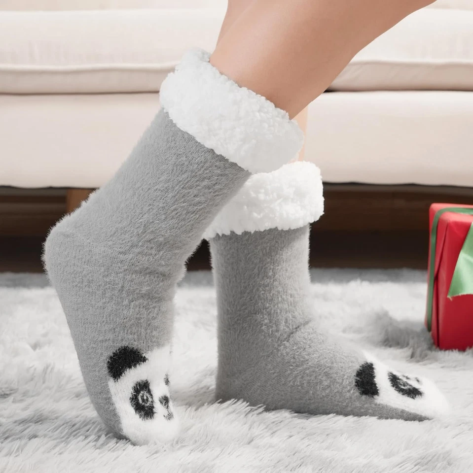 Kuschelsocken Damen Winter Thermo Hüttensocken Warme Flauschige Bettsocken Antir - Bild 3 von 4