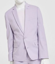 Calvin Klein Boys Purple Slim-Fit Stretch Tick-Weave Suit Jacket Size 12