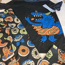 Cat  Jack Boys Size XXL 16/18 2pc Monster Short Sleeve Pajama Set Pants Black