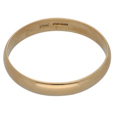 Fully Hallmarked UK 9ct Yellow Gold Size Y Plain Wedding Ring 2.59g