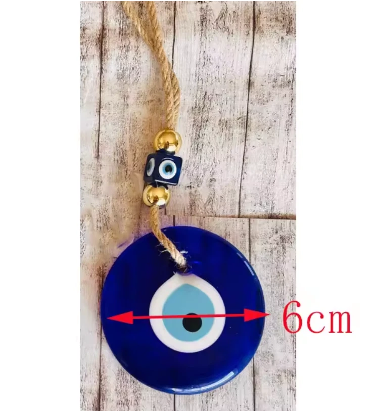 Berloque turco Nazar Evil Eye Bead proteger casa presente vidro parede feijão azul - Imagem 2 de 4
